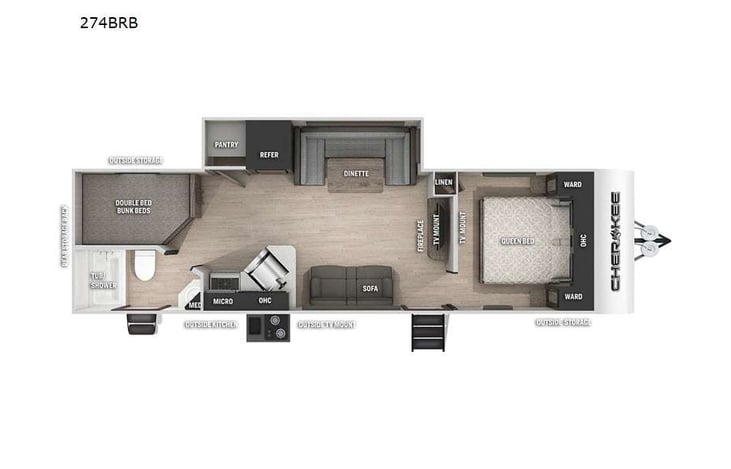 Representative floor plan provided by a trusted RVshare partner.
