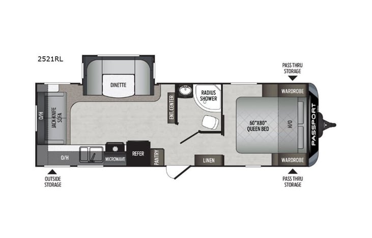 Representative floor plan provided by a trusted RVshare partner.