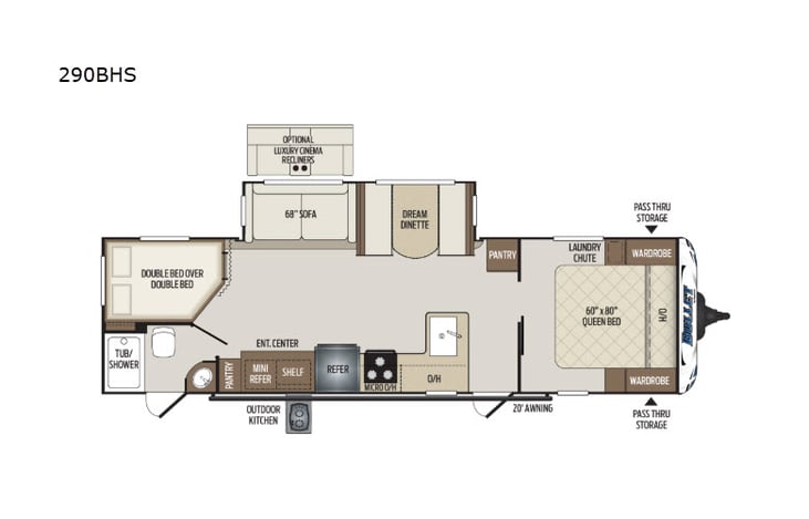 Representative floor plan provided by a trusted RVshare partner.