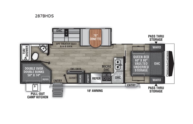 Representative floor plan provided by a trusted RVshare partner.