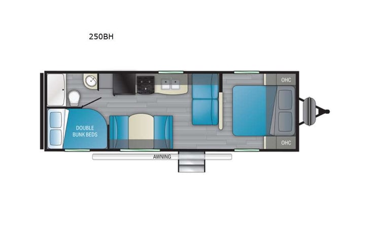 Representative floor plan provided by a trusted RVshare partner.
