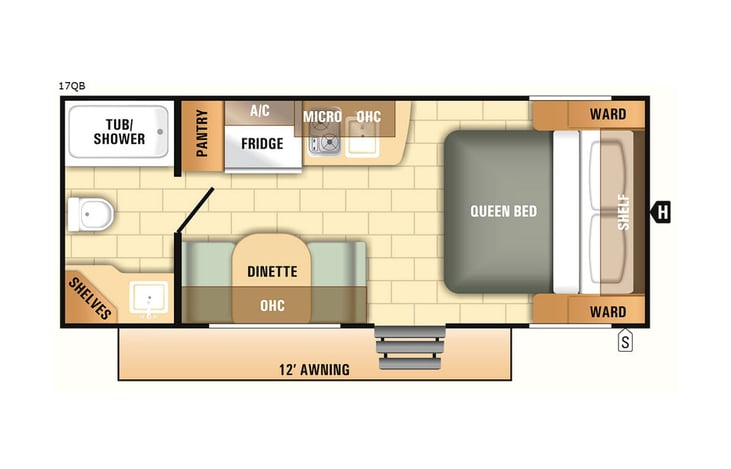 Representative floor plan provided by a trusted RVshare partner.