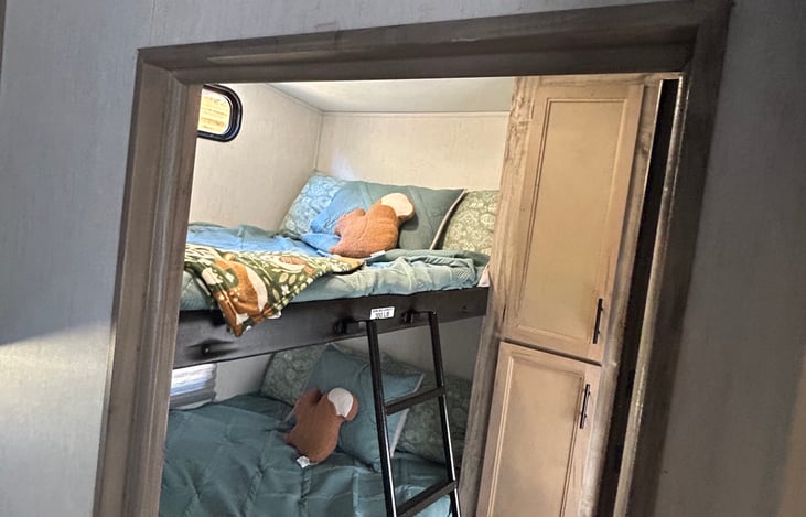 Full beds in bunk room