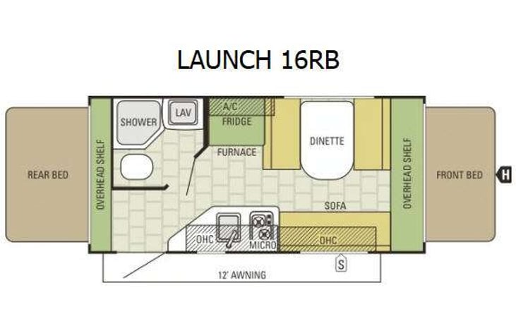 Representative floor plan provided by a trusted RVshare partner.