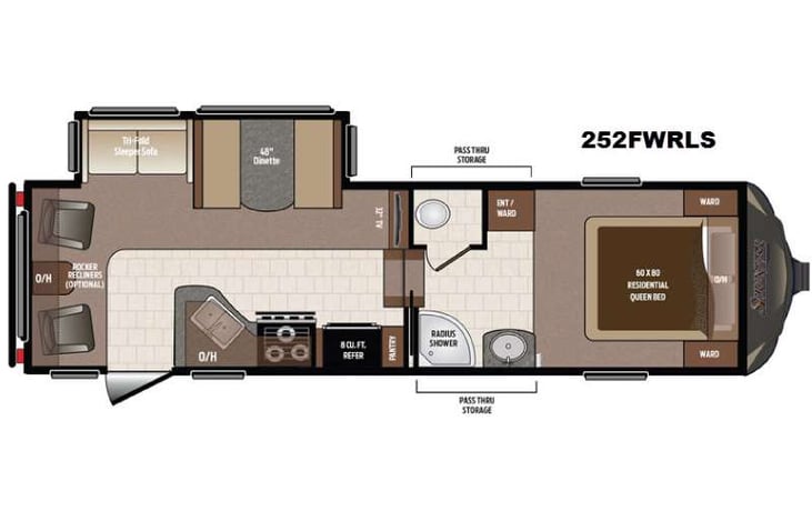 Representative floor plan provided by a trusted RVshare partner.