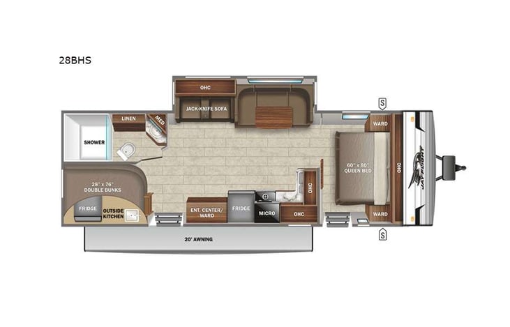 Representative floor plan provided by a trusted RVshare partner.