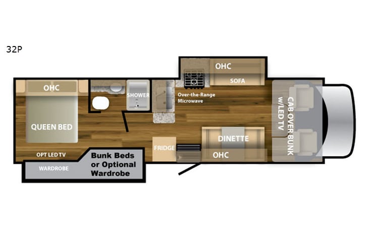 Representative floor plan provided by a trusted RVshare partner.
