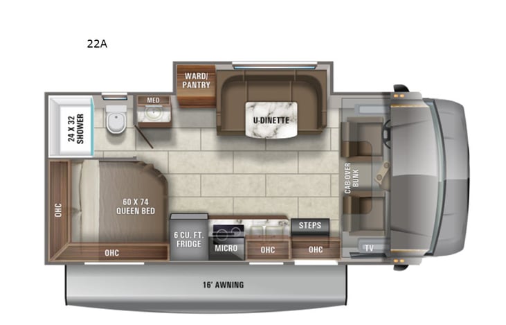 Representative floor plan provided by a trusted RVshare partner.
