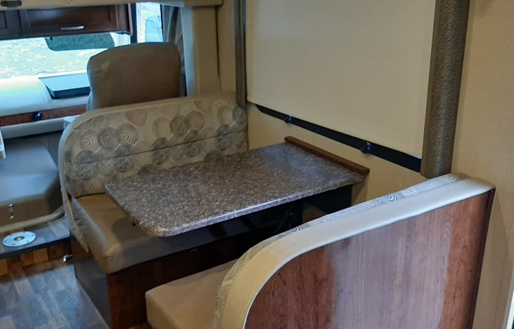 Dinning table and lowers for sleeping.