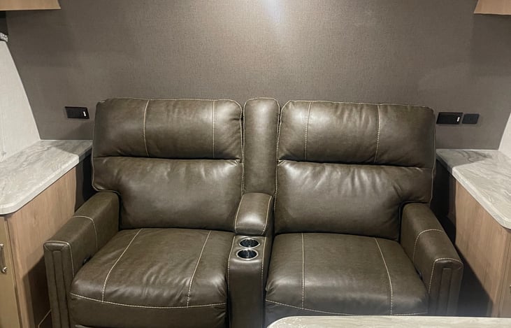 Two recliners for sleeping if needed.