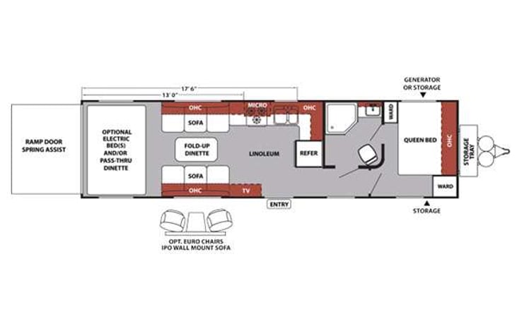 Representative floor plan provided by a trusted RVshare partner.
