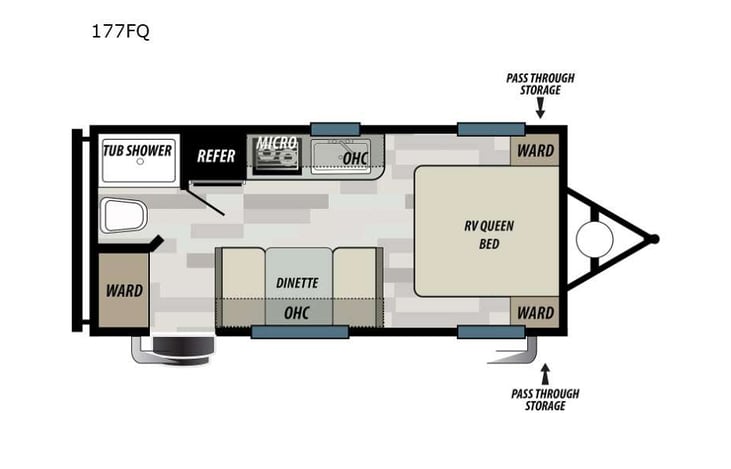 Representative floor plan provided by a trusted RVshare partner.