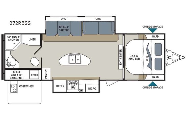 Representative floor plan provided by a trusted RVshare partner.