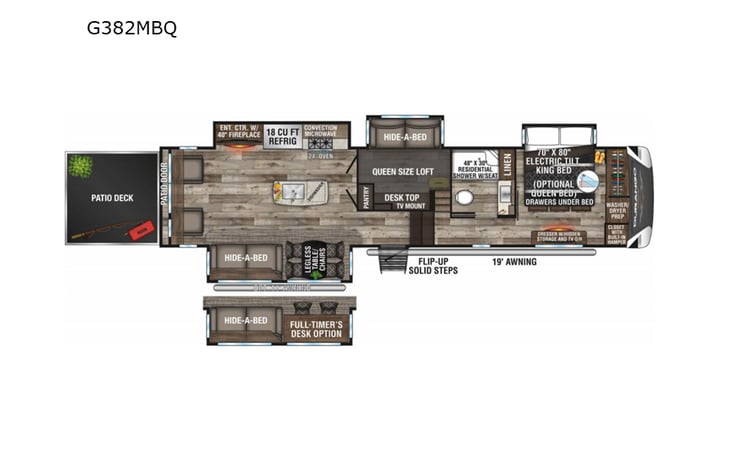 Representative floor plan provided by a trusted RVshare partner.