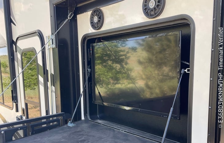 Outdoor tv on the patio.
