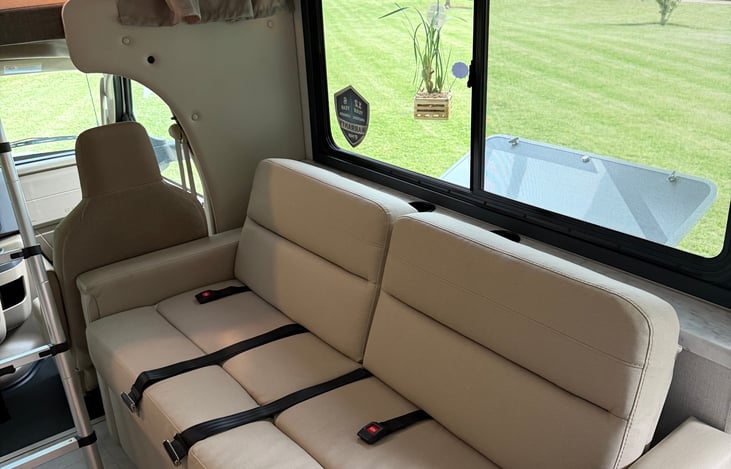 Living area seats 2 people comfortably.