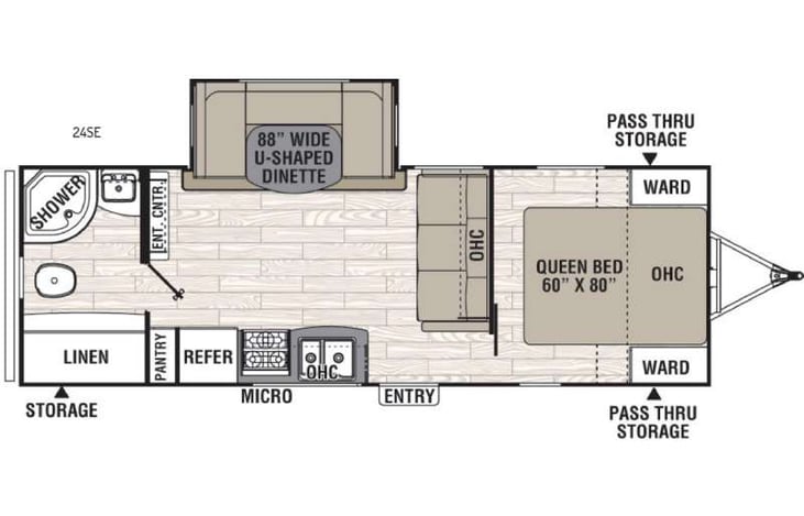 Representative floor plan provided by a trusted RVshare partner.