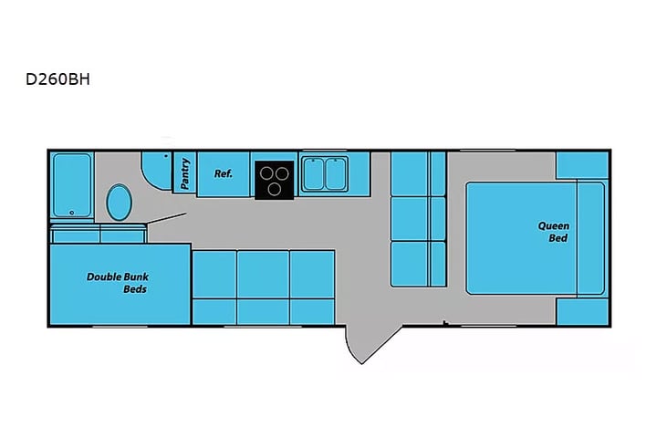 Representative floor plan provided by a trusted RVshare partner.