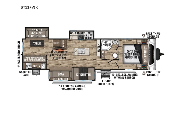 Representative floor plan provided by a trusted RVshare partner.