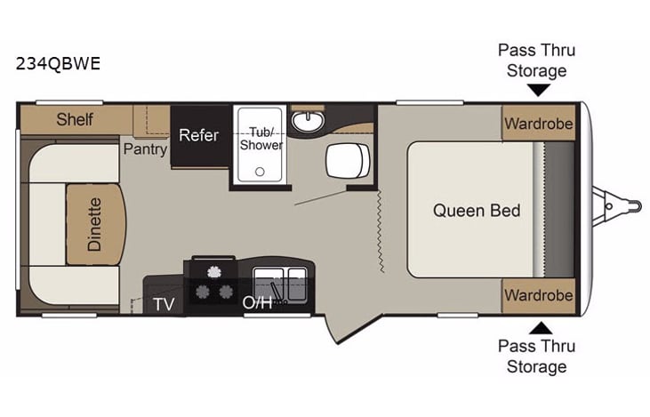 Representative floor plan provided by a trusted RVshare partner.