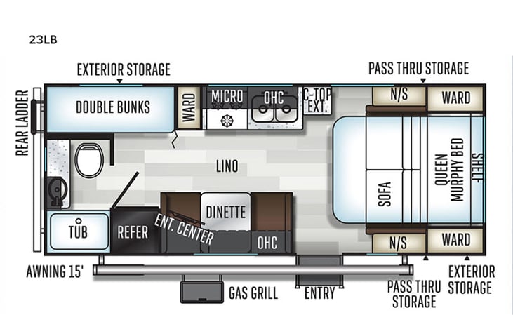 Representative floor plan provided by a trusted RVshare partner.