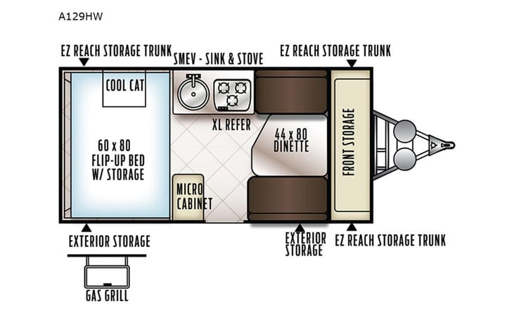 Representative floor plan provided by a trusted RVshare partner.