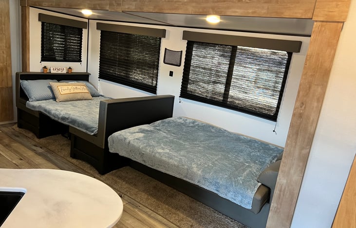 Dinette and sofa convert to beds, kids will love it!