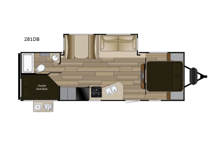 Representative floor plan provided by a trusted RVshare partner.
