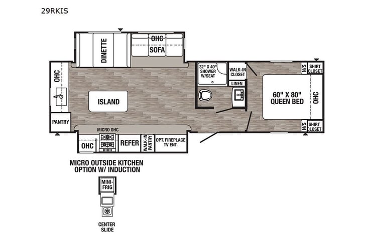 Representative floor plan provided by a trusted RVshare partner.