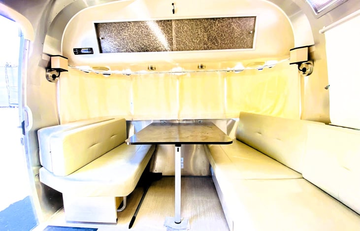 Bright Dining Area – Comfortable Seating in Airstream RV Rental