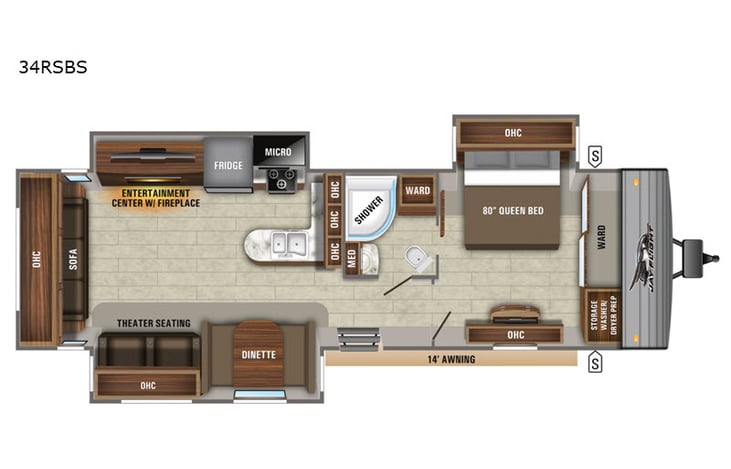 Representative floor plan provided by a trusted RVshare partner.