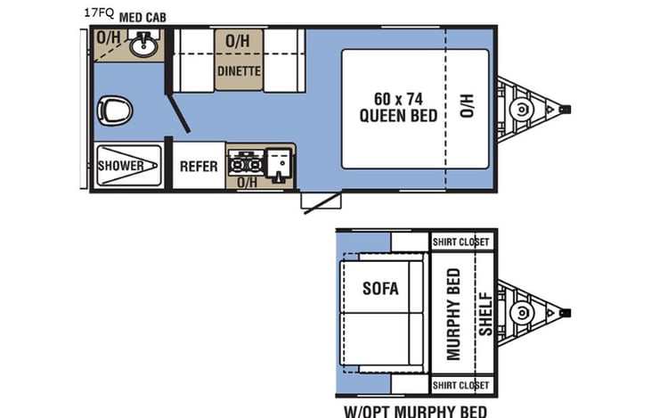 Representative floor plan provided by a trusted RVshare partner.