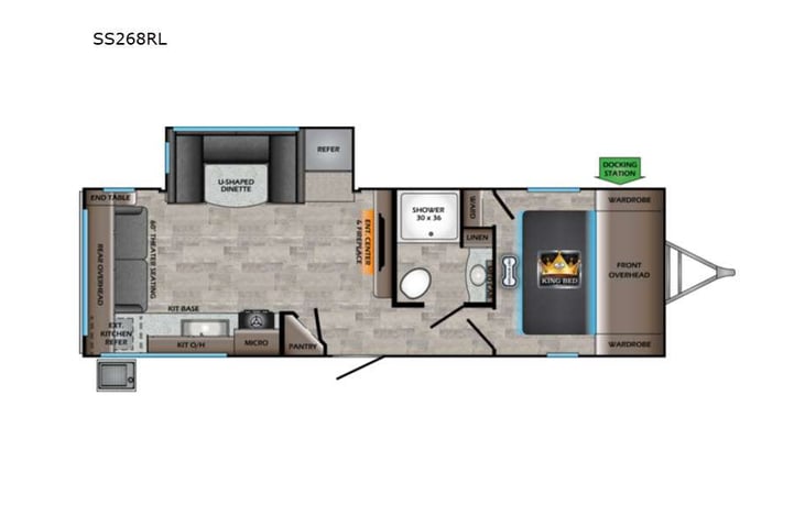 Representative floor plan provided by a trusted RVshare partner.