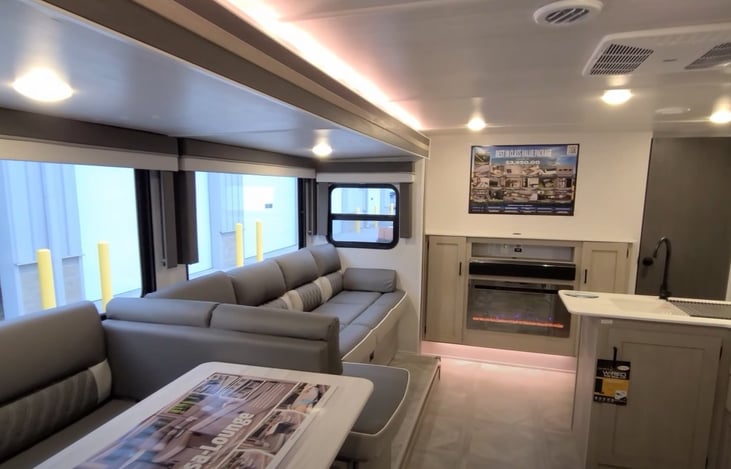 Fireplace, TV and Sound Bar