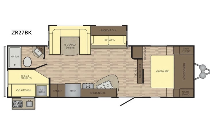 Representative floor plan provided by a trusted RVshare partner.