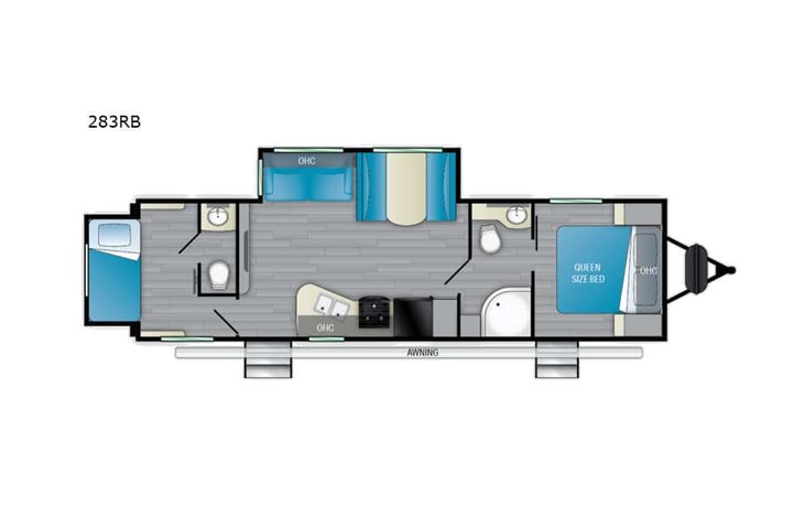 Representative floor plan provided by a trusted RVshare partner.
