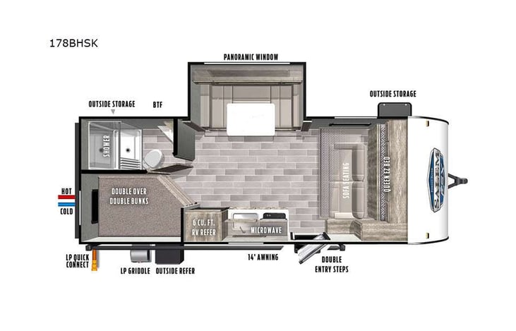 Representative floor plan provided by a trusted RVshare partner.