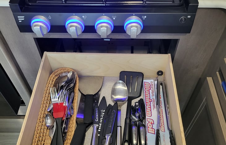 Included utensils for kitchen and Blackstone