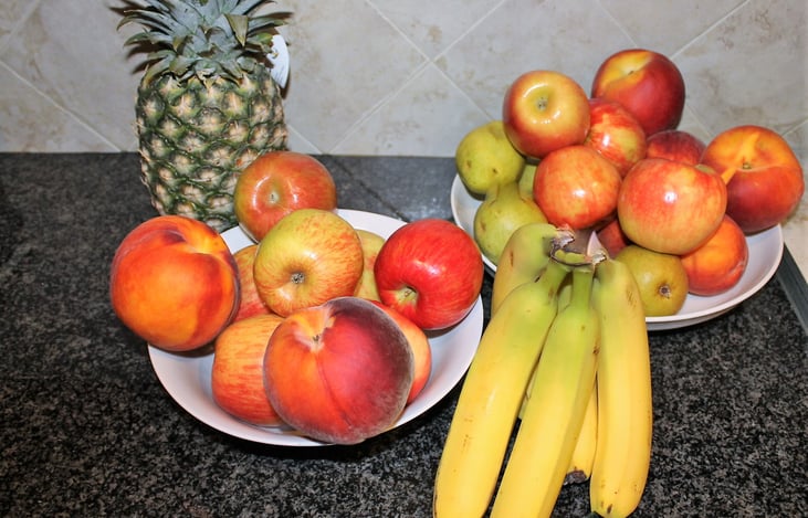 Fresh fruit, some locally grown others are in season fruit