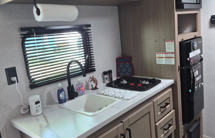 fully stocked brand-new kitchen