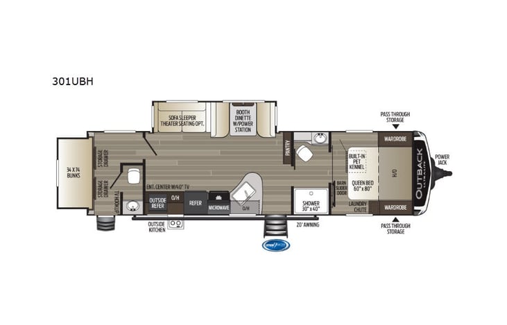 Representative floor plan provided by a trusted RVshare partner.