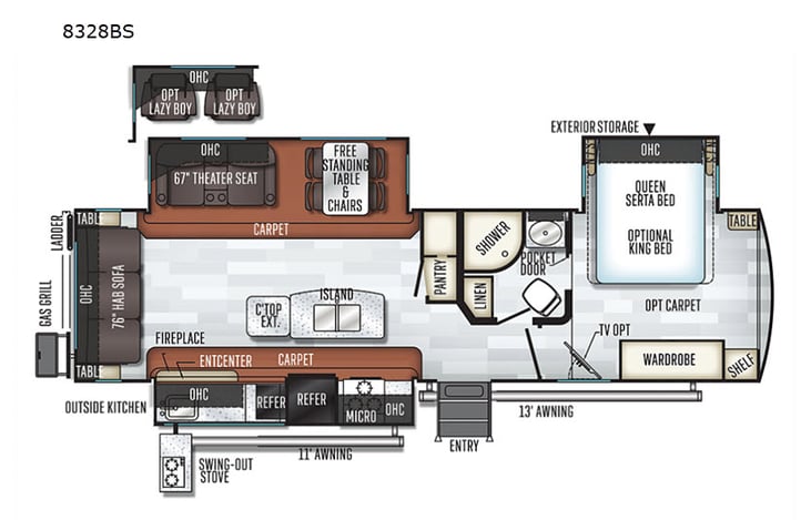 Representative floor plan provided by a trusted RVshare partner.