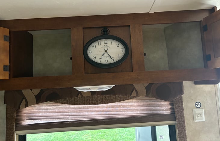 Storage cabinets over table