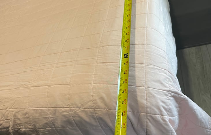 length of the bed and the bedroom