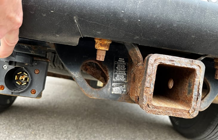 You'll need a 2" square receiver on your vehicle. The camper has a 7-pin plug but I provide a 4-pin adapter.