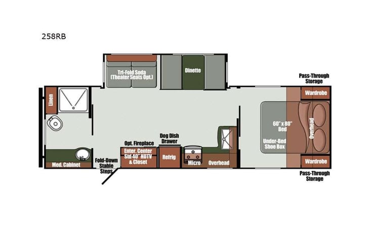 Representative floor plan provided by a trusted RVshare partner.