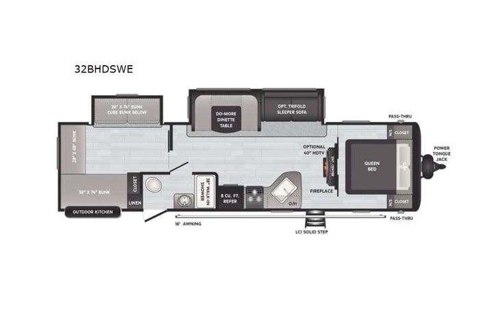 Representative floor plan provided by a trusted RVshare partner.