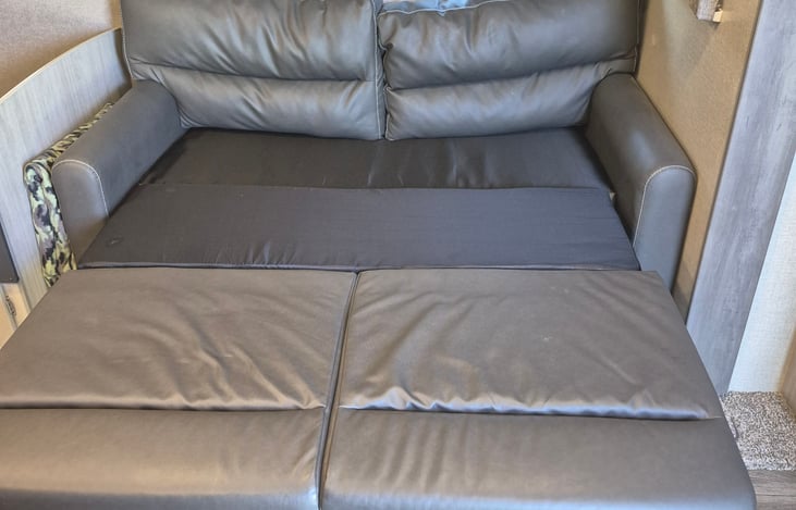 Couch made into bed