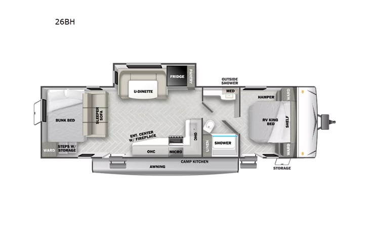 Representative floor plan provided by a trusted RVshare partner.