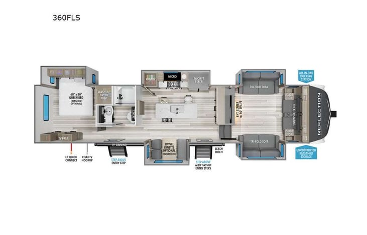 Representative floor plan provided by a trusted RVshare partner.